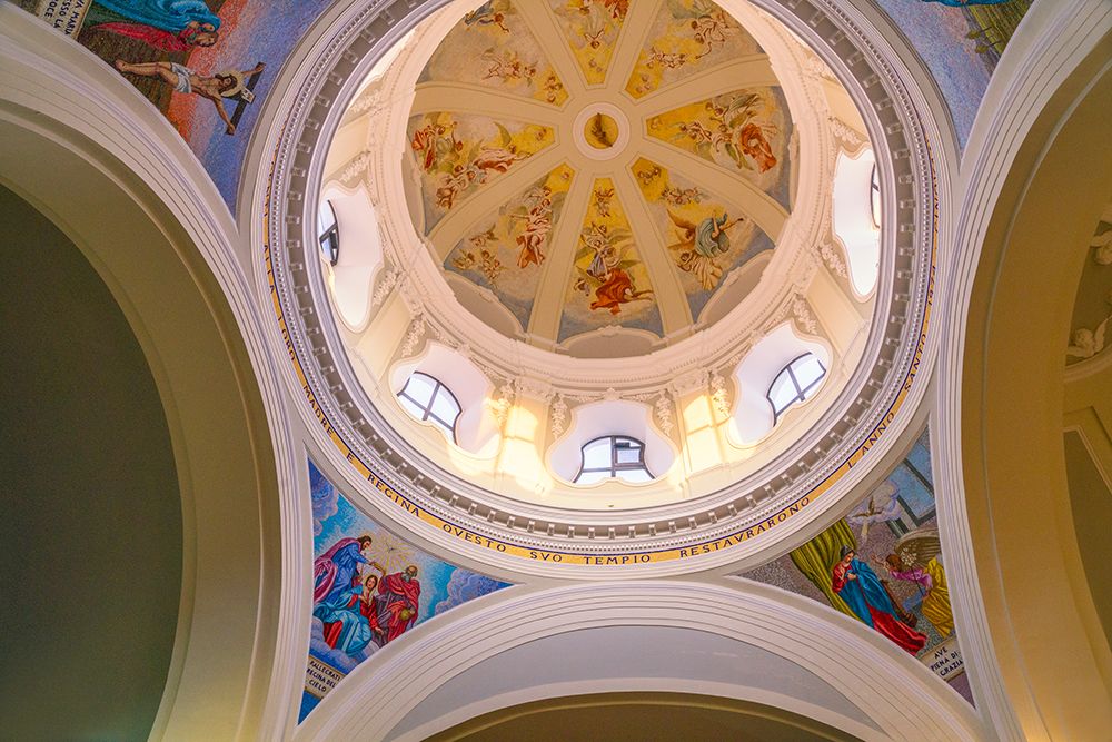 Europe-Italy-Procida-Interior dome of Santuario S-Maria delle Grazie Incornata church